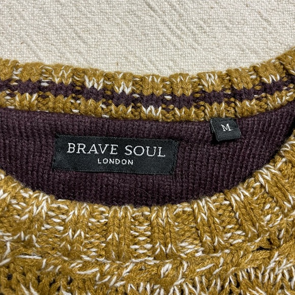 Men’s Wool Blend Chunky Cable Knit Crewneck Sweater M - Picture 5 of 6